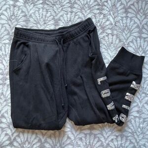 Y2K Mcbling Sequin Appliqué Love Pink Victoria Secret Sweats